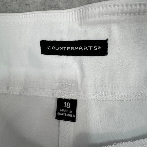Counterparts Pull-On Mid Rise Slim Leg Dress Pants Womens 18 White Luxe Stretch - Picture 7 of 15